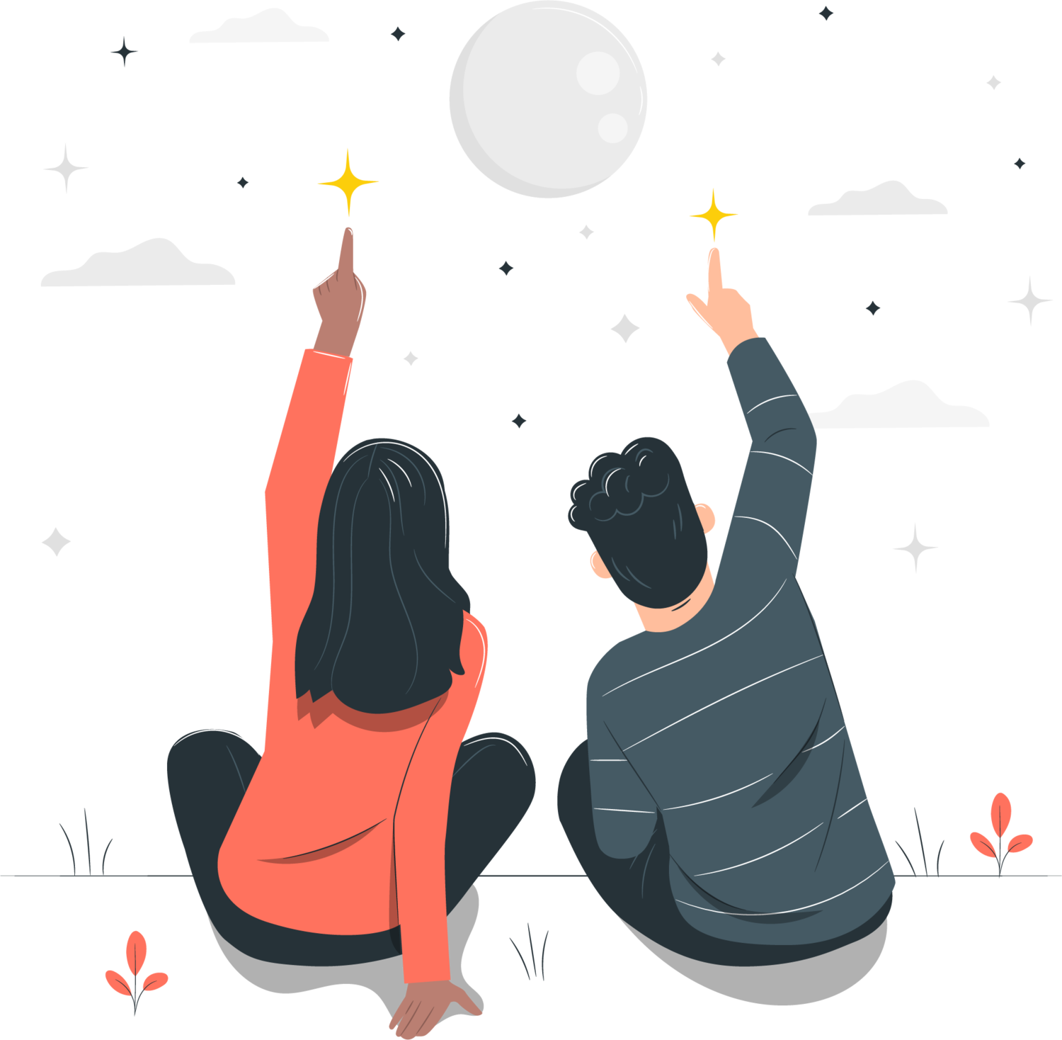 Two People Illustration